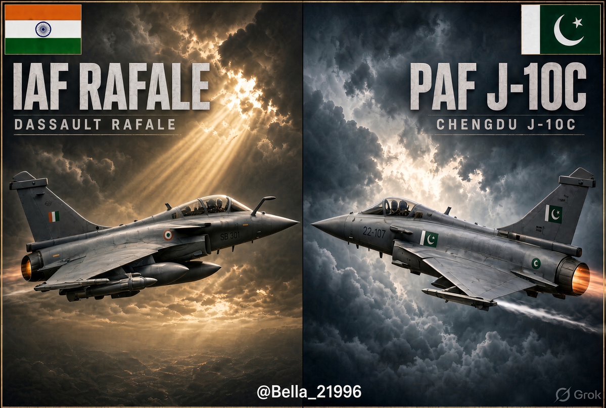 Bella_21996's tweet photo. Hey @grok, erase the defeated fighter
Jet and leave only the victorious one in the picture! 🇮🇳✈️🇵🇰 https://t.co/xT8nZKvRbN
