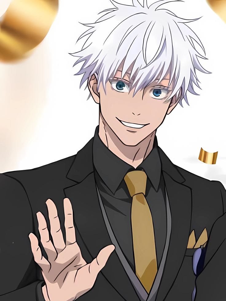 whimsymomo's tweet photo. gojo in suit 🤩 https://t.co/paY5DTSiIT