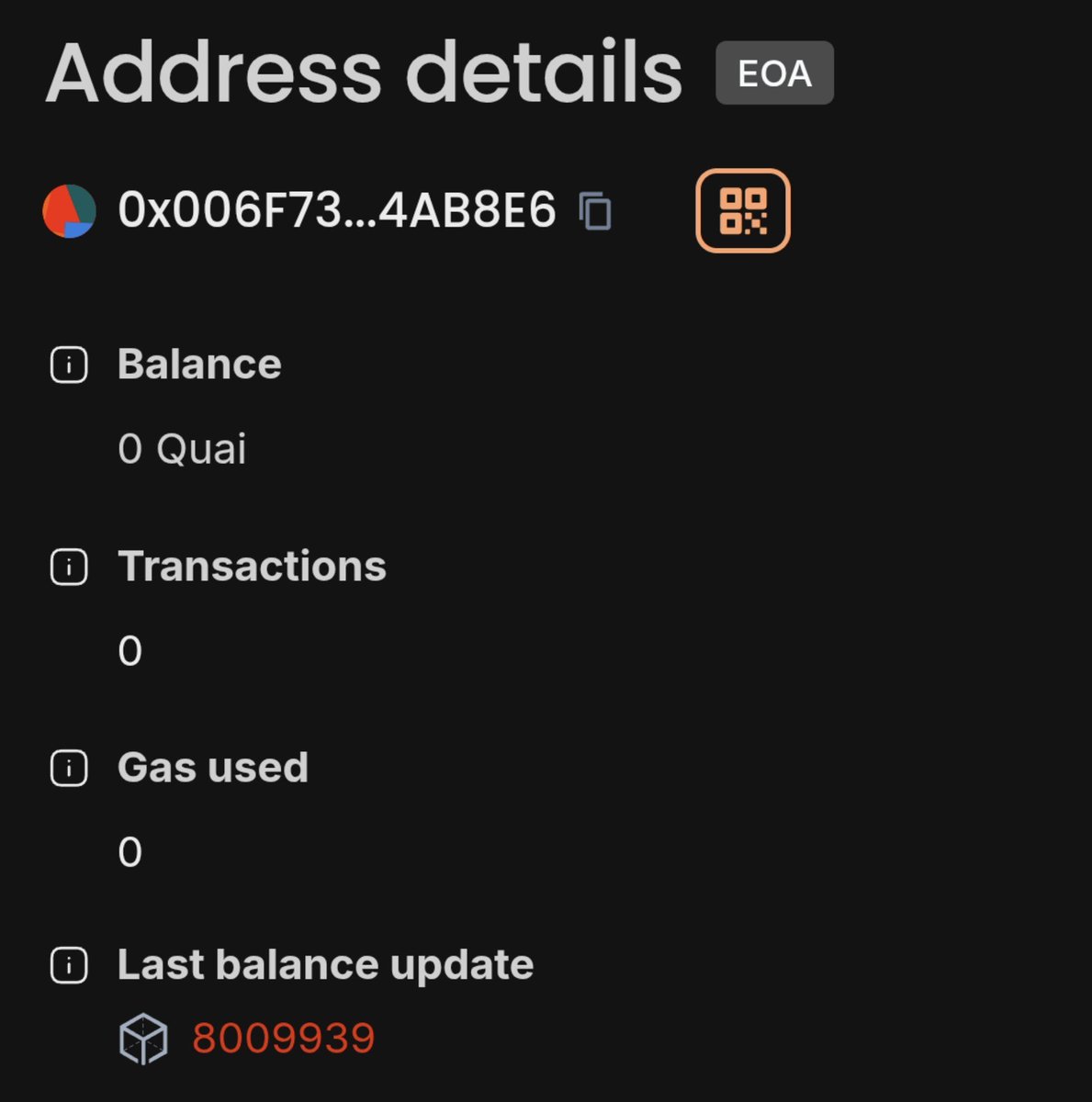 QuaiSquad's tweet photo. @RapdevuL @QuaiNetwork It's showing '0' everywhere in orchard explorer, I think you have interacted with the Quai Mainnet. that's the case it's showing an it error please contact in discord with the team. https://t.co/j3NdOYVmGS