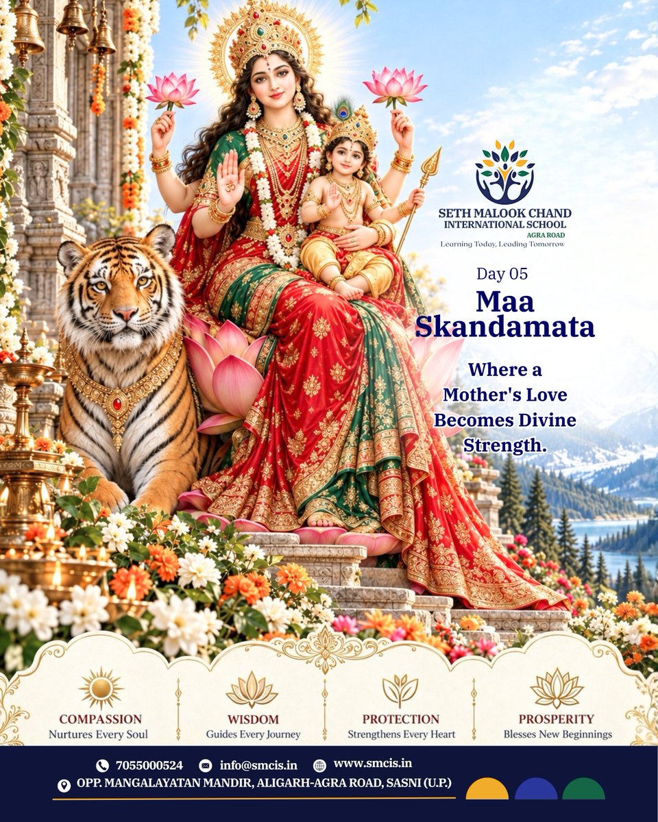 smcisaligarh's tweet photo. Let Maa Skandamata’s grace bring peace and positivity into your life.
Maa Skandamata
#MaaSkandamata #SMCIS #HappyNavratri #DivineGrace #PositiveEnergy https://t.co/uVz8dOkylP