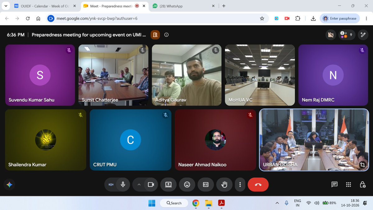HUDDeptOdisha's tweet photo. #OdishaOnTheMove

A preparatory meeting for the upcoming #UrbanMobility India Conference &amp; Expo 2026 &amp; #NationalUrbanConclave 2026 was held under the chairpersonship of Smt. @ushapadhee1996, in coordination with @MoHUA_India, to review preparations &amp; ensure seamless execution. https://t.co/LFcuwMiAiu