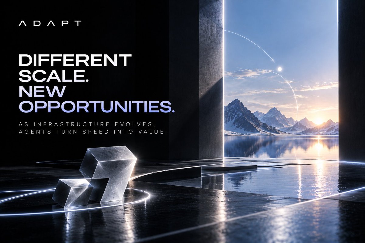 AdaptHF's tweet photo. The next era of on-chain trading won't be defined by speed alone.

As blockchain infrastructure evolves, new possibilities emerge for AI agents to operate, coordinate, and execute at scale.

At Adapt, we're building toward that future with ANP3.

Different scale. New opportunities.

$AD ⚡
