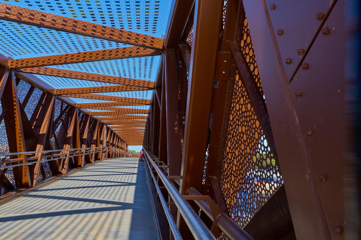 T2DProject's tweet photo. First T2D Project shared use bridge opens at Clovelly Park 🎉

The new 200-metre pedestrian and cyclist overpass provides the community with improved access across South Road, without having to navigate the traffic below. It is also the first of five new shared use bridges. https://t.co/igg2H8M9PM
