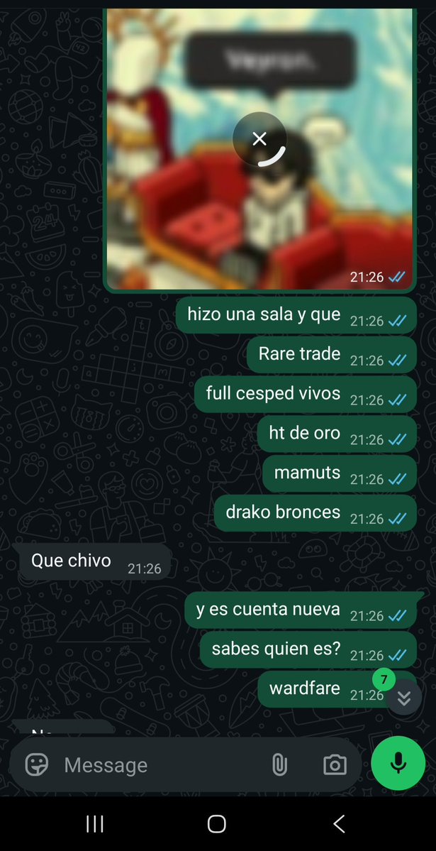 Anomadatv's tweet photo. @joel1091_HB Aca la prueba de que este es "wardfare" y demonio. Esta conversacion la tuve el 6 de septiembre con un amigo. Veyron es chileno y vive en santiago. Y efectivamente es amigo de silvero, .xca y bimbi https://t.co/TAxptsgAPT