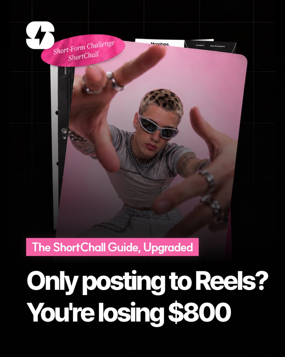 ShortChall's tweet photo. only posting to reels? you're leaving money on the table 💸

that same video on ShortChall could win you up to $800 (USDT) 🏆
upload a video, or just watch &amp; Pick. do both = prize money + points 🙌

how it works 🧵👇 https://t.co/2CztwZcosd