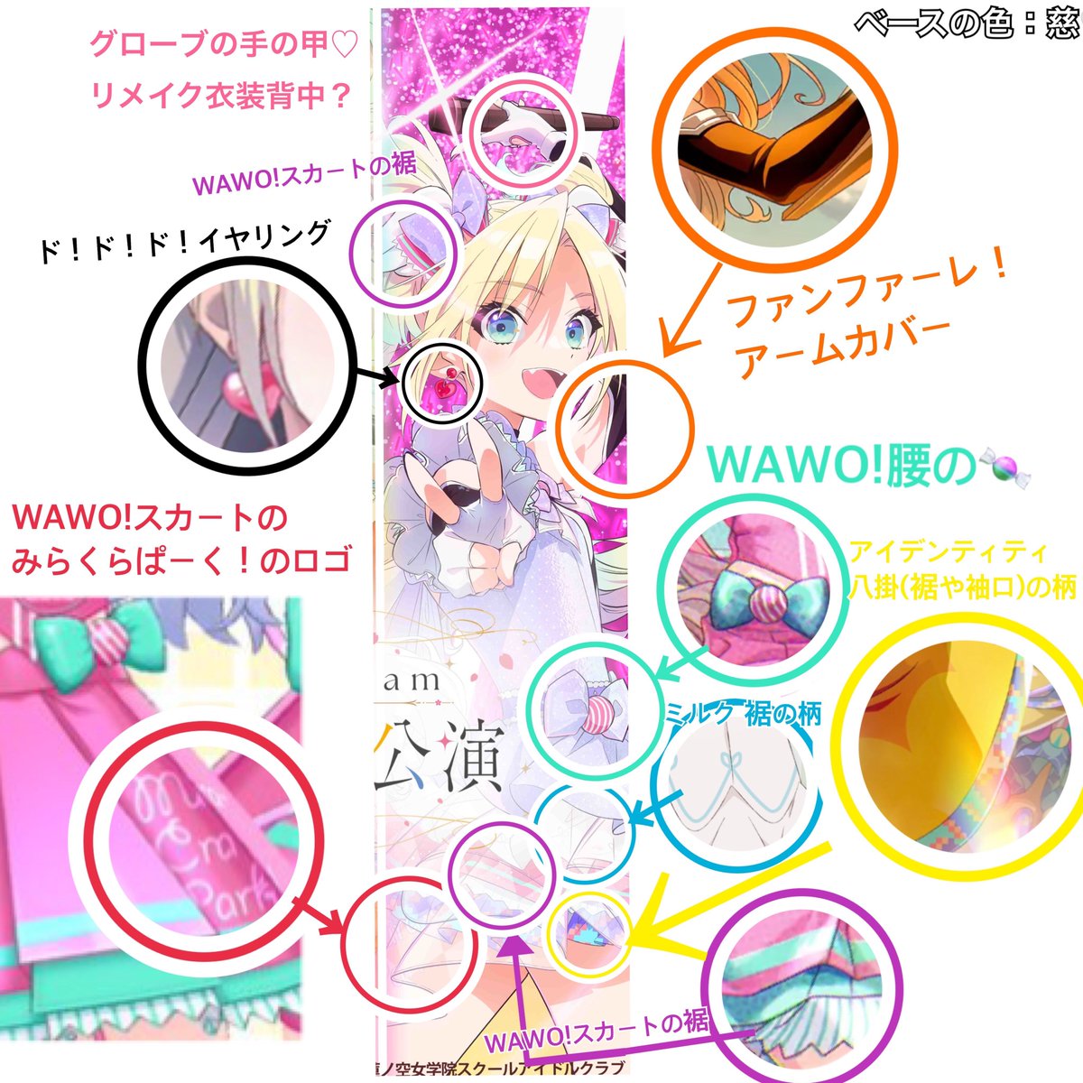 mihomgmg's tweet photo. 改めて！
卒業公演KVからソロ衣装(仮)の考察。
基本的に自信がメインで作った楽曲衣装、思い入れの強さが滲んでる気がする。
あとは103の面影🤦‍♀️
 #蓮ノ空 https://t.co/pCoPM94KcK