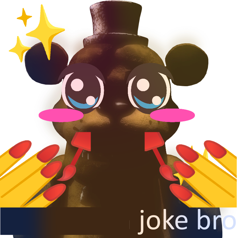 vowakoart's tweet photo. My brother and I are having the time of our lives with this Golden Freddy PNG from FNAF 2 https://t.co/GLUVAIqaLn