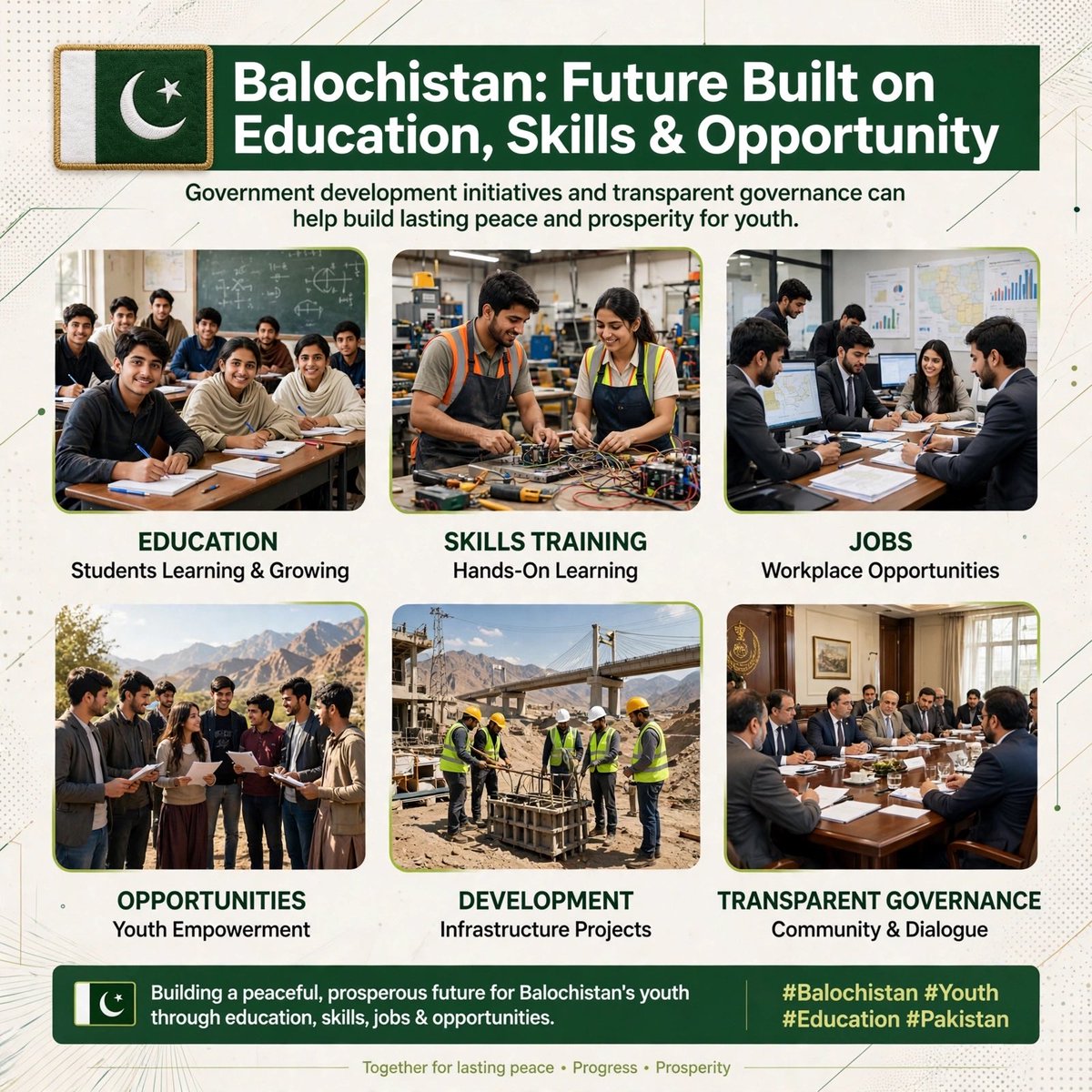RaniaNoor2000's tweet photo. Balochistan needs a future built on education, skills, jobs and opportunities for its youth. Government development initiatives and transparent governance can help build lasting peace and prosperity. 🇵🇰
#Balochistan #Youth #Education #Paki https://t.co/nXgP00lKZE