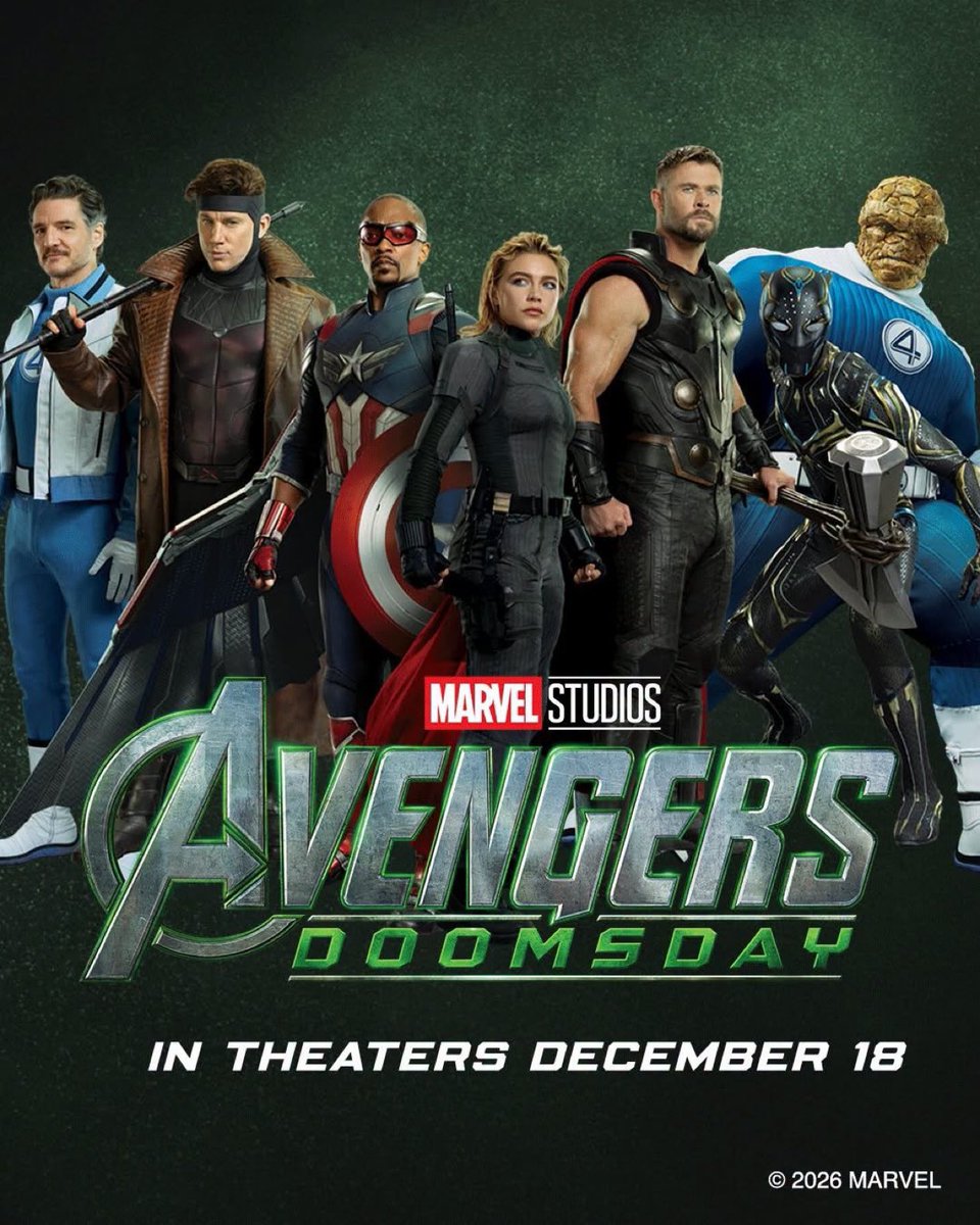 FilmUpdates's tweet photo. New promotional art for ‘AVENGERS: DOOMSDAY’

In theaters December 18. https://t.co/Ofv4bqr3NU