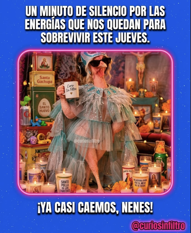 CurioSinFiltro's tweet photo. Un minuto de silencio por las energías que nos quedan para sobrevivir este jueves

#yacasicaemos #Jueves #energiabaja #humorlatino #curiosinfiltro #ViernesCasi https://t.co/GfGRx2zZeO