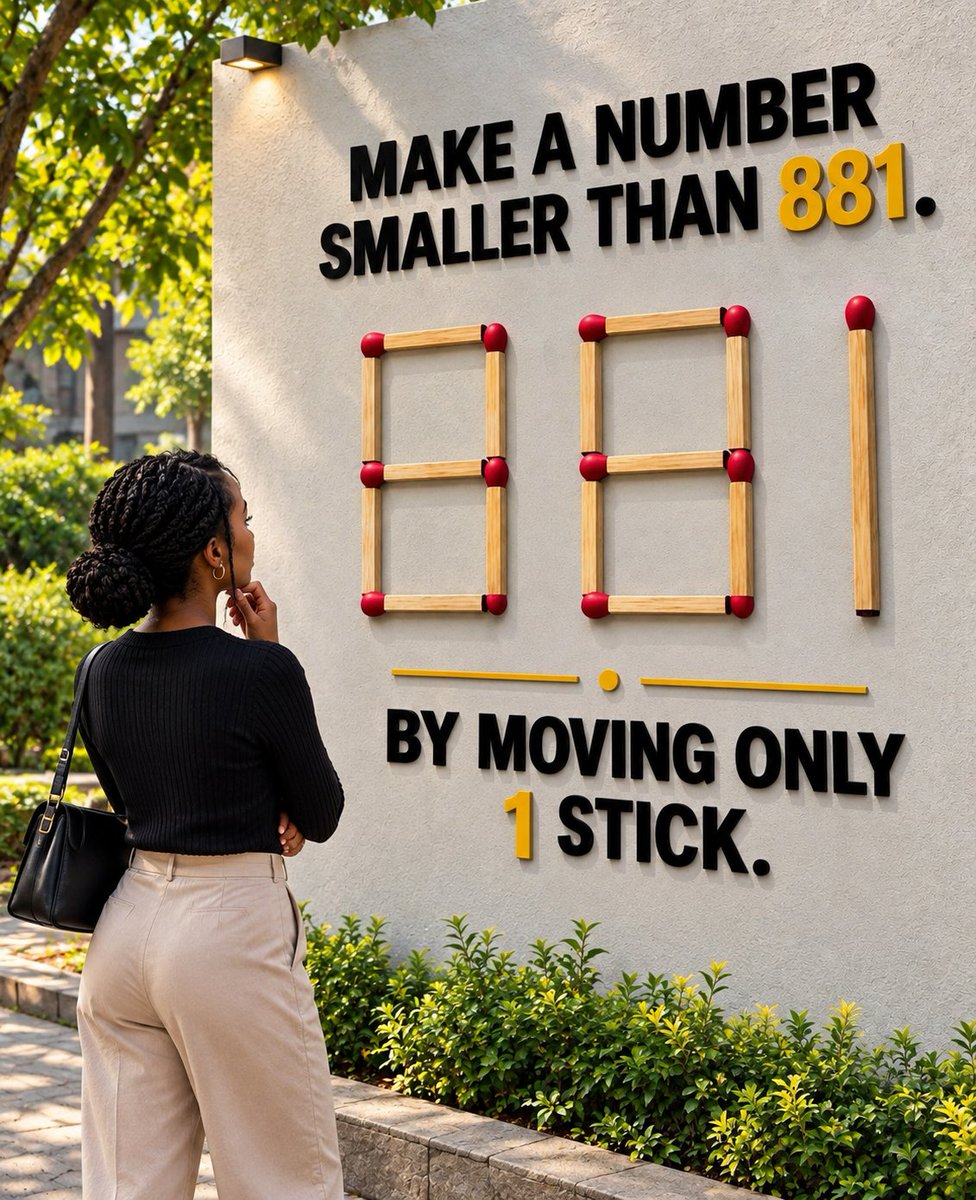 MyDearest2106's tweet photo. Any suggestions of smallest number you can make moving only 1 sticks https://t.co/mheAXKZt1Z