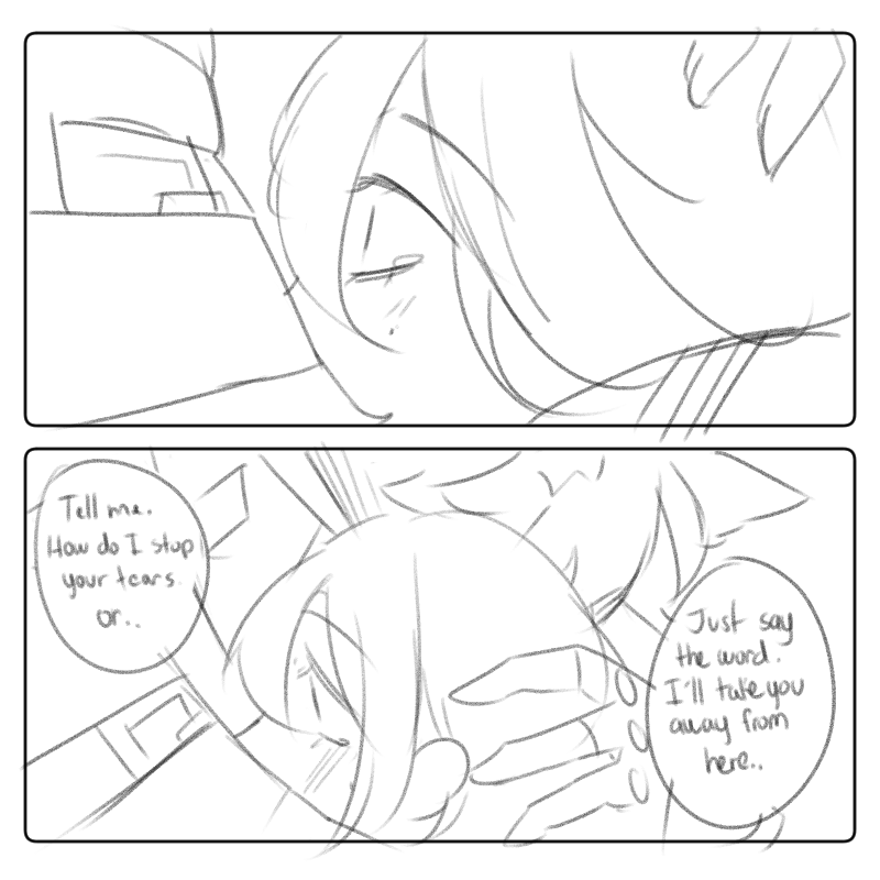 YuenaArt's tweet photo. Relaying emotions through my drawings is my favorite thing 🥹 I love displaying the carefulness and tension between characters. Writing out and drawing their emotions out. Its so much fun! https://t.co/sE8V2aTU7n