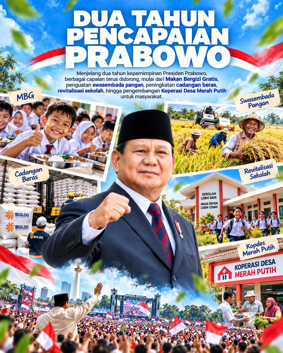 Arianto_Hari1's tweet photo. Emang paling keren ini.  Dua tahun perjalanan pemerintahan menjadi waktu untuk melihat kemajuan berbagai agenda nasional semoga Capaian Program Pemerintah semakin mendukung kesejahteraan keluarga Indonesia #DuaTahunPrabowo mantul https://t.co/yypp6w0QK7