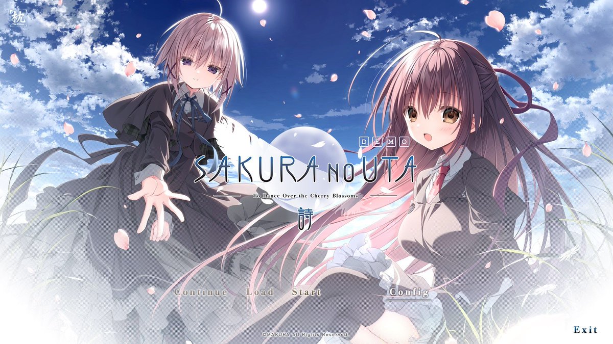 NookSite's tweet photo. 🌸 The demo of Sakura no Uta -To Dance Over the Cherry Blossoms- by Makura/@Shiravune is out now on Steam, if you want to check out the start of this #visualnovel early

🔞 The demo covers the first two chapters of the all-ages version, so may be some differences from the 18+ https://t.co/oVw51ADycm