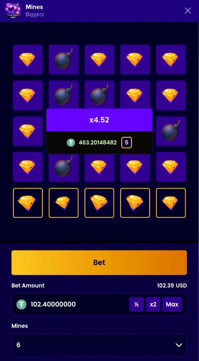 Crypto_X3ViiiL's tweet photo. BiggerZ big win in Mines! 💎

Hit a 4.52x multiplier and turned 102.40 USDT into 463.20 USDT win on @biggerz

Lucky picks, smart moves, and great results! 🚀🔥

You try your luck on @biggerz too! 💎🔥 https://t.co/Xjsn1Yno4H