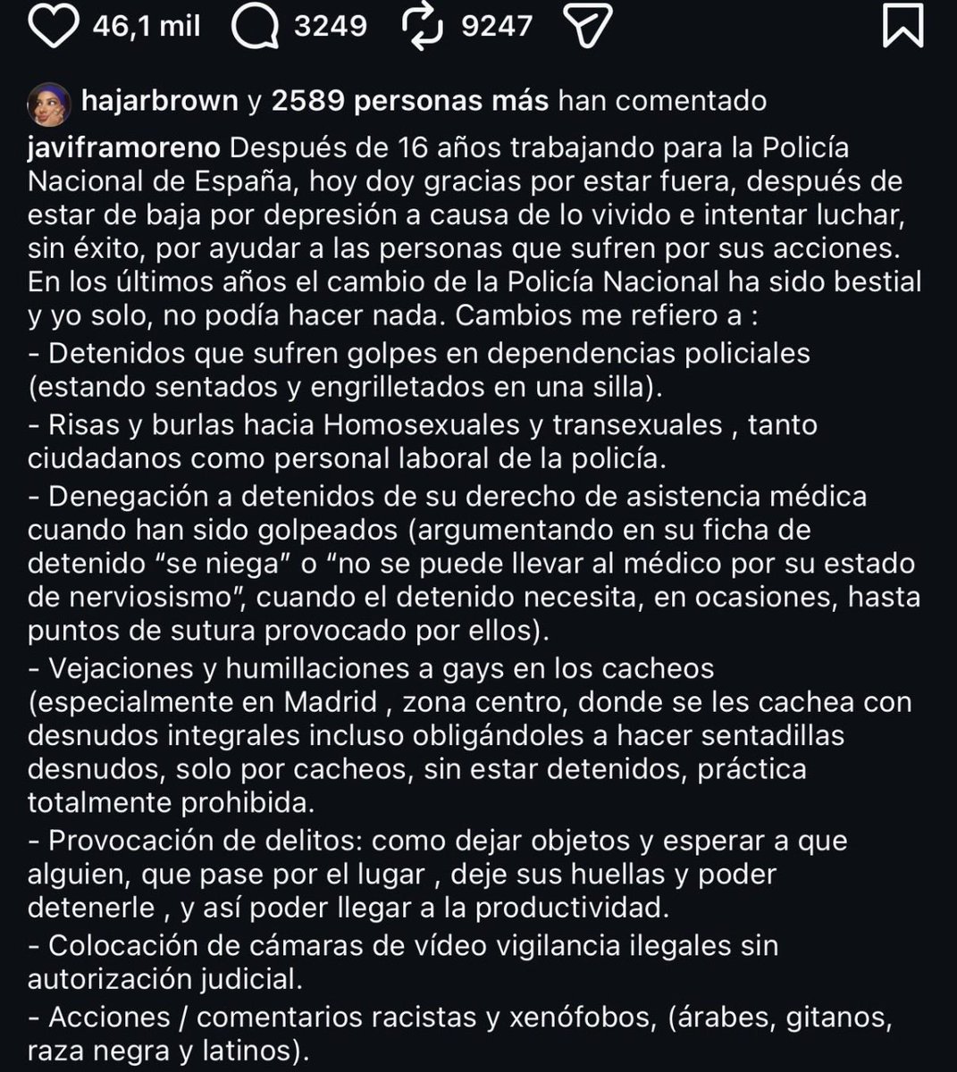 dsegoviaatienza's tweet photo. A ver si las Ana Rosa, Ferreras y compañía pelotas y blanqueadores de la policía son capaces de hablate de las útimas detenciones a uniformados por droga o de este policía que cuenta lo que nadie te dice.
Ahora dirán que investigarán y quedará en nada.
Los jusapolos dirán algo? https://t.co/jX4vcUAzyN