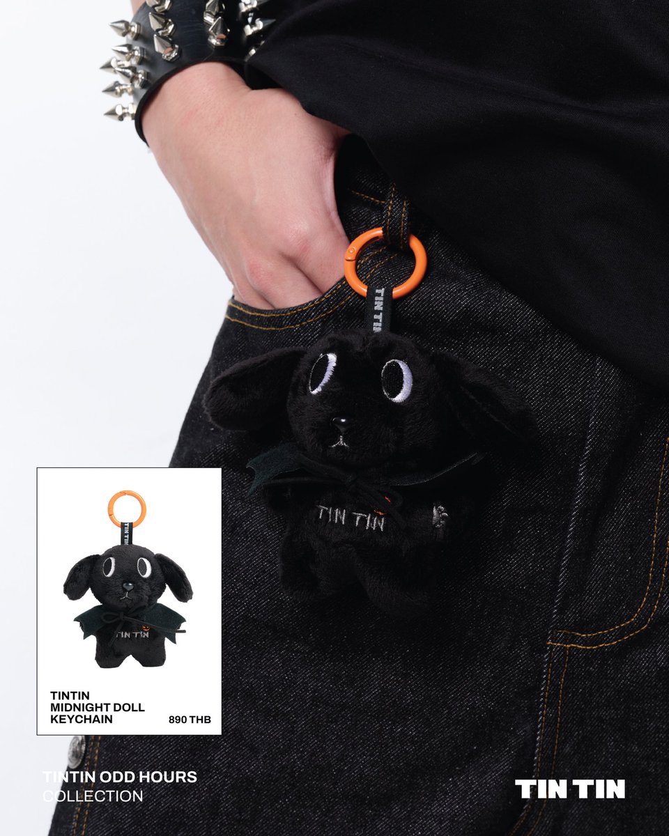 TiNTiNOriginals's tweet photo. 🌙🖤 MEET TINTIN MIDNIGHT DOLL! 🐶

When the clock strikes midnight… a little someone appears! 👀✨

Meet TINTIN MIDNIGHT DOLL — your favorite little buddy, now dressed in black for a spooky-cute Halloween season! 🖤🎃

A little mysterious, a little mischievous, but still the same lovable TINTIN!

Take a little midnight magic wherever you go. 🌙

🖤 PRICE: 890 THB

📅 AVAILABLE TODAY!
15 OCT 2026 | 9:00 PM (TH Time)

🛒 ORDER VIA
🌐 https://t.co/76XyKqWIGd
🛍️ LINE SHOPPING (*Domestic shipping within Thailand only)

📦 BULK ORDERS (MORE THAN 20 PCS)
Please contact us via LINE OA
@TINTIN.Original

⚠️ PLEASE NOTE
Please carefully check the product details and shipping information before confirming your purchase. Once an order is confirmed, no changes or cancellations can be made.

Your midnight buddy is waiting for you! 🐶🖤🌙

#TINTINOriginal #TINTINMidnightDoll