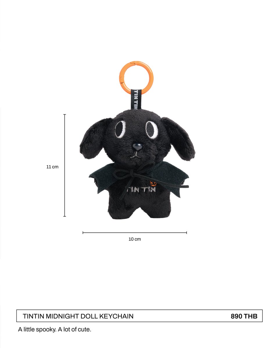 TiNTiNOriginals's tweet photo. 🌙🖤 MEET TINTIN MIDNIGHT DOLL! 🐶

When the clock strikes midnight… a little someone appears! 👀✨

Meet TINTIN MIDNIGHT DOLL — your favorite little buddy, now dressed in black for a spooky-cute Halloween season! 🖤🎃

A little mysterious, a little mischievous, but still the same lovable TINTIN!

Take a little midnight magic wherever you go. 🌙

🖤 PRICE: 890 THB

📅 AVAILABLE TODAY!
15 OCT 2026 | 9:00 PM (TH Time)

🛒 ORDER VIA
🌐 https://t.co/76XyKqWIGd
🛍️ LINE SHOPPING (*Domestic shipping within Thailand only)

📦 BULK ORDERS (MORE THAN 20 PCS)
Please contact us via LINE OA
@TINTIN.Original

⚠️ PLEASE NOTE
Please carefully check the product details and shipping information before confirming your purchase. Once an order is confirmed, no changes or cancellations can be made.

Your midnight buddy is waiting for you! 🐶🖤🌙

#TINTINOriginal #TINTINMidnightDoll