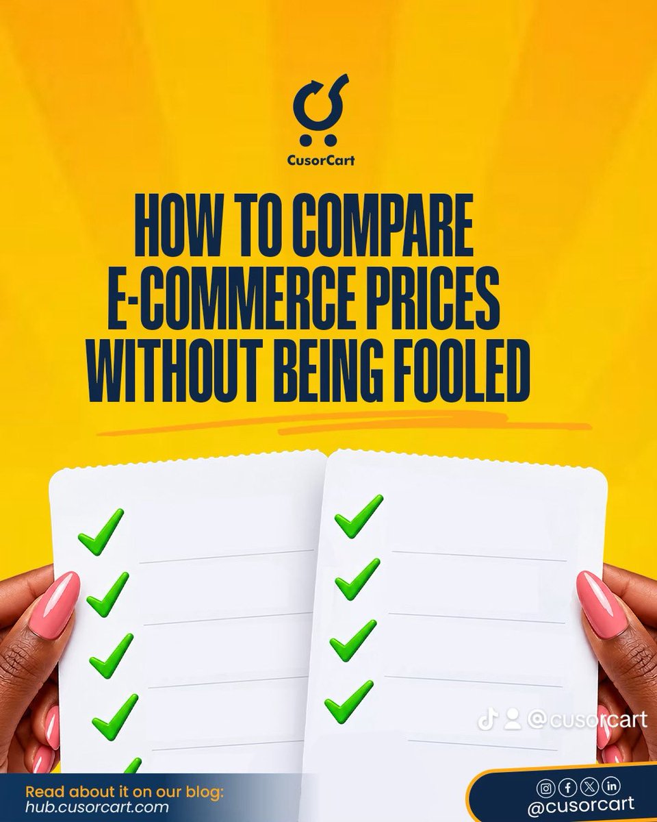 cusorcart's tweet photo. We outlined how to compare e-commerce prices without being fooled, and what to look out for before your next purchase.

Read the full article on our blog (comment section)

#CusorCart #OnlineShopping #SmartShopping https://t.co/k3qzNxPCd9