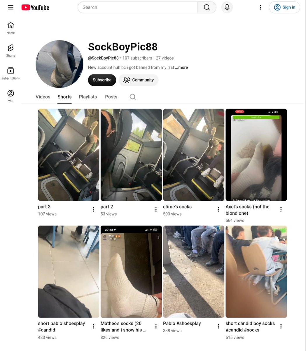 YTWatchDog9's tweet photo. @TeamYouTube Human review needed. Account uploading non-consensual voyeuristic content of minors ("candid" videos of kids' feet at school/bus). Official report tools failed
Bio admits BAN EVASION ("New account bc I got banned"). Terminate immediately
https://t.co/5cmPxf7MF6 https://t.co/KmOlUcojd1