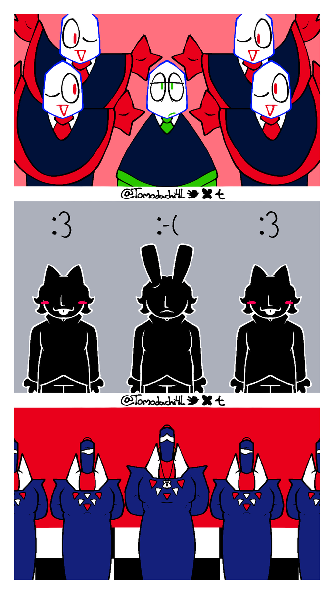 Tomodachi4L's tweet photo. miketober day 14: odd ones out
based this off of one of my pieces from last years mikeoctober,,, :3
(fyi gonna be late for jongletober, sorry😓)
#miketober2026 #battat #pluey #jongler #deltarune https://t.co/RjftfE0Wrx