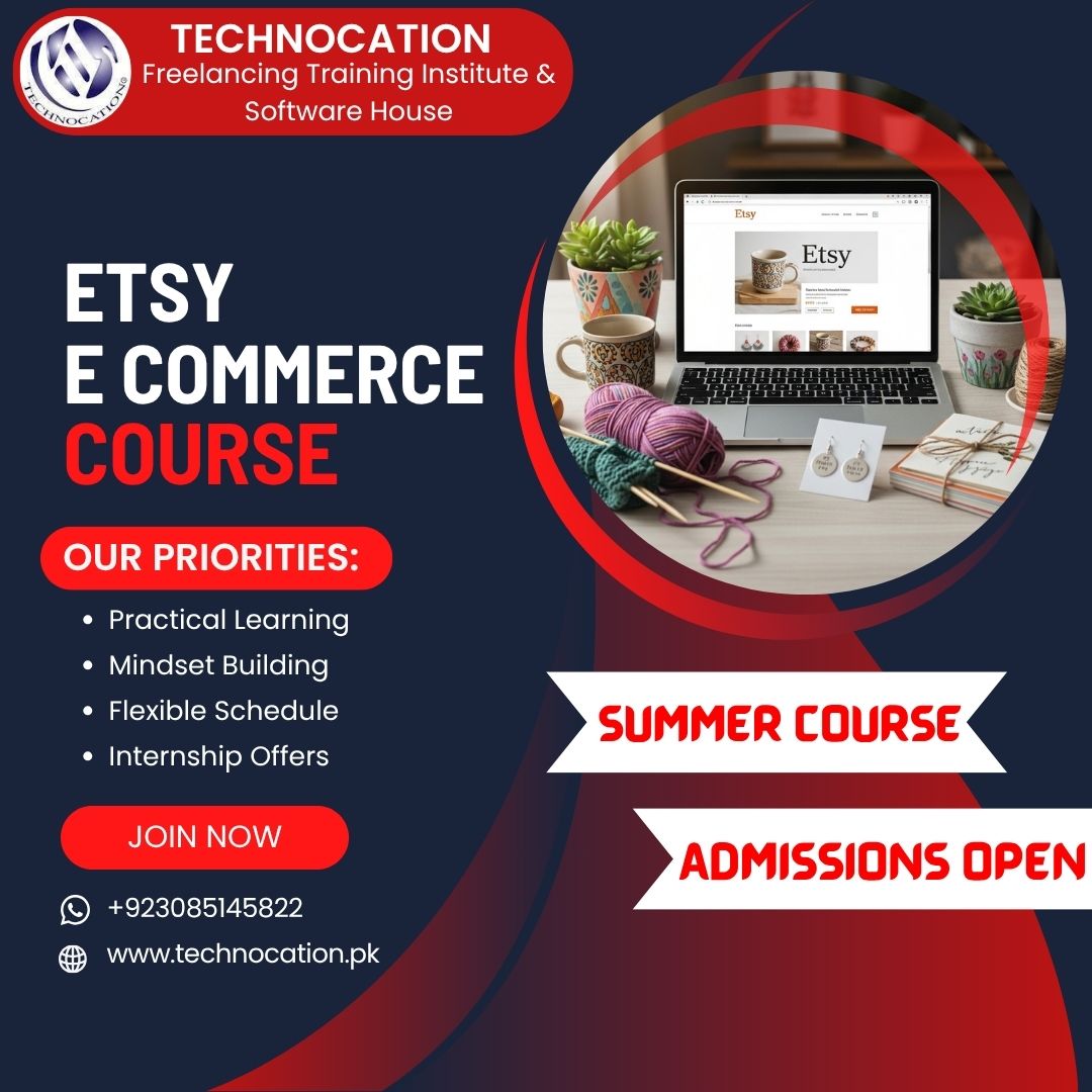 TechnocationSo's tweet photo. 🛍️ Join Technocation’s Etsy E-commerce Course! Learn product listings, shop setup, SEO, and online selling strategies to grow your Etsy business.
📞 +92 308 514 5822
🌐 https://t.co/PK7scEeR4M
#Etsy #Ecommerce #OnlineSelling #Technocation https://t.co/iv2EhjflPj