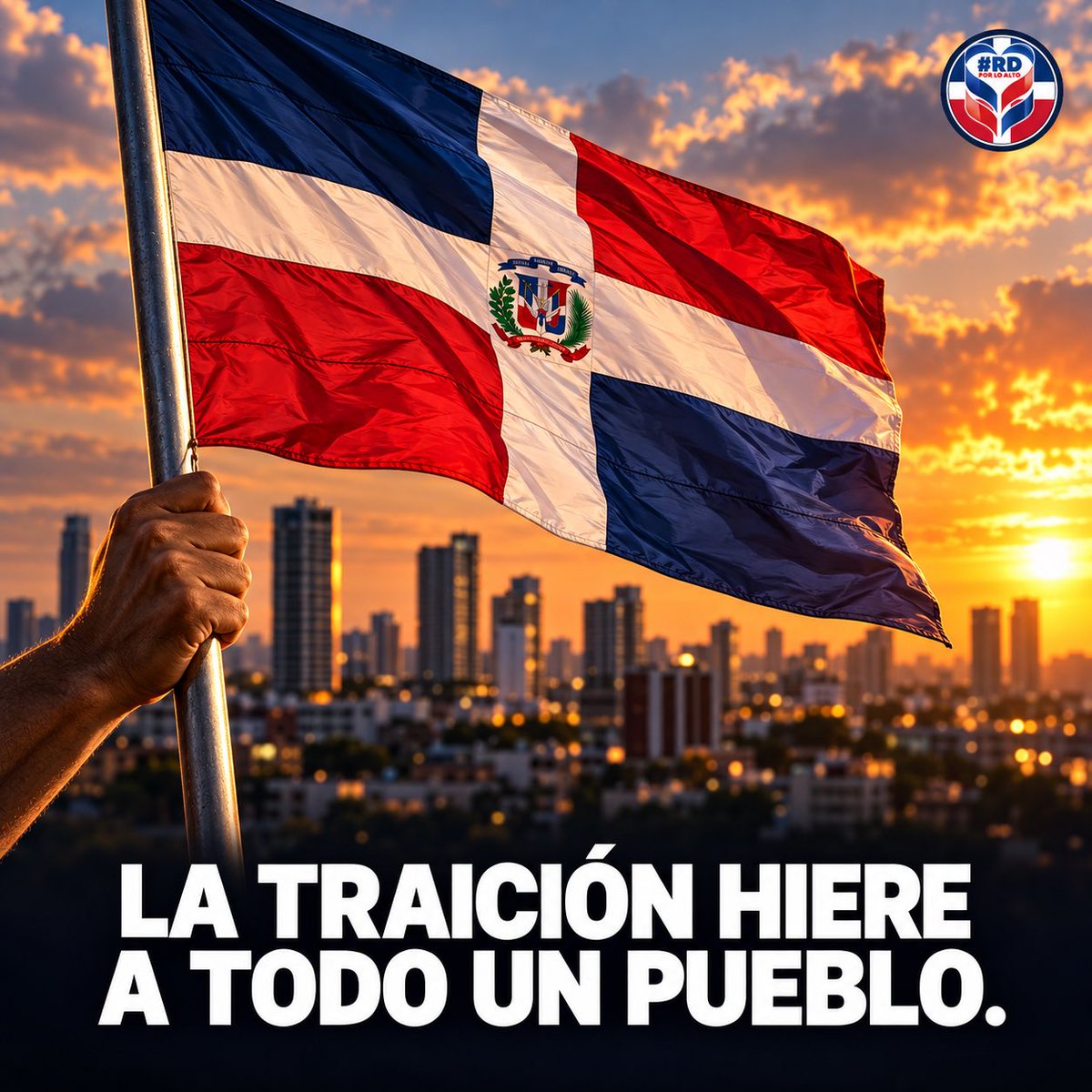 RDPorLoAlto's tweet photo. La traición no hiere a unos pocos: golpea la dignidad y el futuro de todo un pueblo. 

La Patria merece lealtad. 

#RDPorLoAlto🇩🇴 https://t.co/E9ZzWwv07U