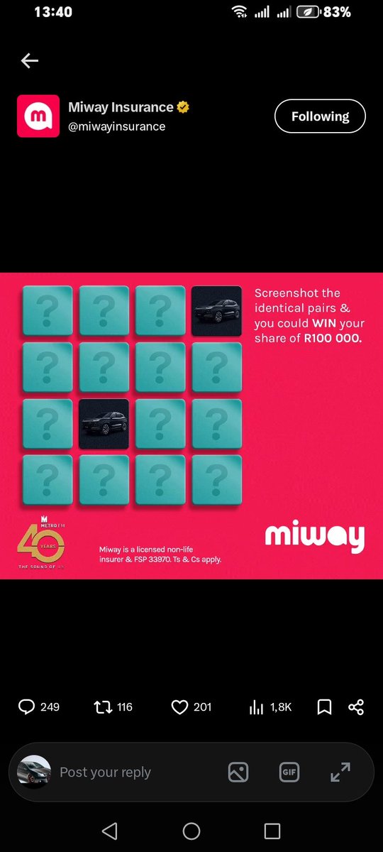 melokuhle594298's tweet photo. @miwayinsurance #Miway #MiJetro💝 #LiveYourWay https://t.co/EHn8N0PFCz