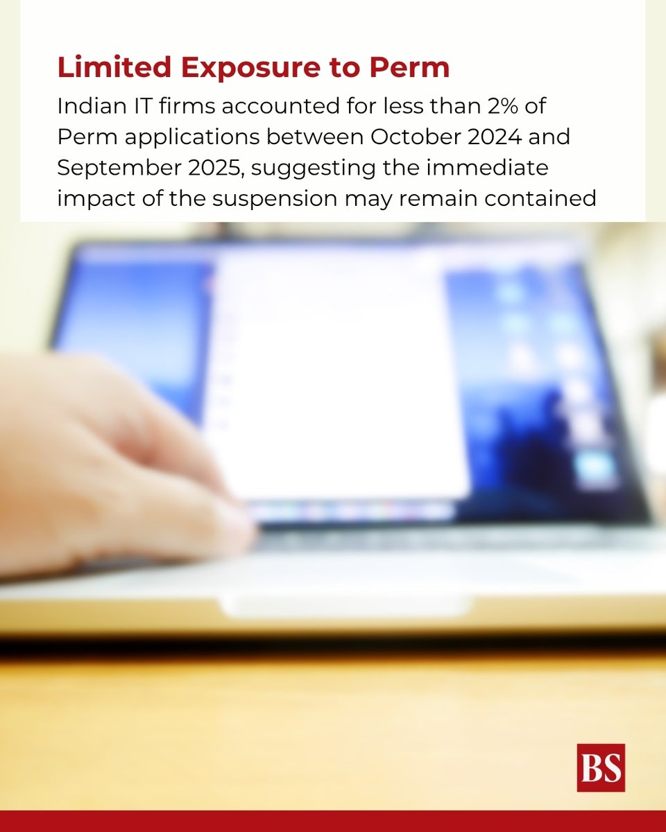 bsindia's tweet photo. #Edit | Shifting immigration rules
Indian IT firms have reduced their dependence on #H1Bvisas and increased local hiring in the #US, limiting the immediate impact of the PERM suspension.
However, the move could raise hiring and compliance costs over time and accelerate the shift of R&D and engineering jobs to #India’s global capability centres.
https://t.co/r2yhGiADAe