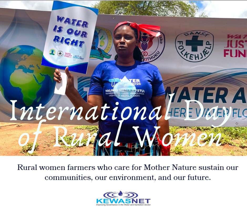 KEWASNET's tweet photo. On #InternationalDayOfRuralWomen, we recognise the vital role rural women play in protecting the land and water communities depend on. We’re committed to supporting their participation in water governance, including through Guardians of Our Waters. https://t.co/ElHNBXZPht
