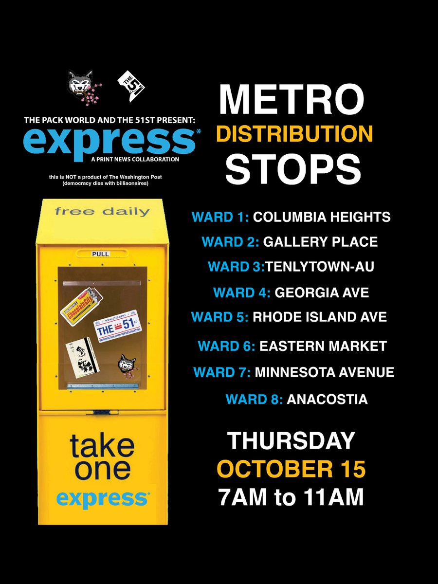 Phil_Lewis_'s tweet photo. DC! On your commute today, please support our Eastern High School journalism students who wrote op-eds for an “Express” print project.

You can pick up a free print copy TODAY across all 8 wards! @51stnews @WABJDC https://t.co/4sTJkNZPZ1