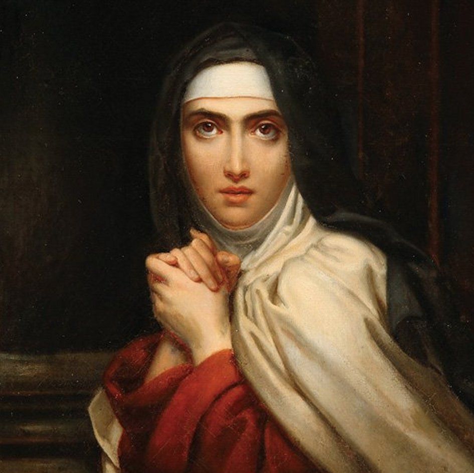 Santododia1's tweet photo. Ensinamentos de Santa Teresa d’Ávila sobre a humildade:

“Se tiver humildade, não tenha receio; o Senhor não permitirá que se engane nem engane os outros.”

“O verdadeiro humilde sempre duvida das próprias virtudes e considera mais seguras as que vê no próximo.”

Santa Teresa d’Ávila, rogai por nós! ✝️