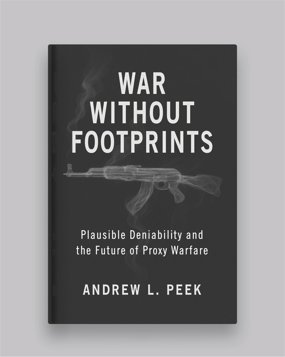 CambriaPress's tweet photo. *@AtlanticCouncil's Director of the Adrienne Arsht National Security Resilience Initiative at the Scowcroft Center for Strategy and Security Dr. Andrew L. Peek's new book "War Without Footprints: Plausible Deniability and the Future of Proxy Warfare" examines how states use proxy forces to pursue strategic objectives while avoiding the visible costs of direct intervention.

At the center of the book is plausible deniability: the ability to act without clear attribution. Drawing on cases involving Russia in Georgia and Ukraine, Iran and Hezbollah, Pakistan and the Haqqani network, and Saudi Arabia in Chechnya, Peek develops a new model of proxy warfare emphasizing distance, deniability, and indirect control.

“Andrew L. Peek has written an extraordinary book that provides nonpareil comparative insights into the different levels of plausible deniability of state sponsors of proxy forces. Well-researched and persuasive, the book advances a unique model and examination of Russia, Iran, Pakistan and Saudi Arabia and their distinct sponsorships.” —Ambassador Paula J. Dobriansky, former Under Secretary of State for Global Affairs

📚 📚 Learn more about "War Without Footprints" https://t.co/HdSa4Rimk8 and other titles in the Cambria Rapid Communications in Conflict and Security (RCCS) series https://t.co/toZ7YbvtaU