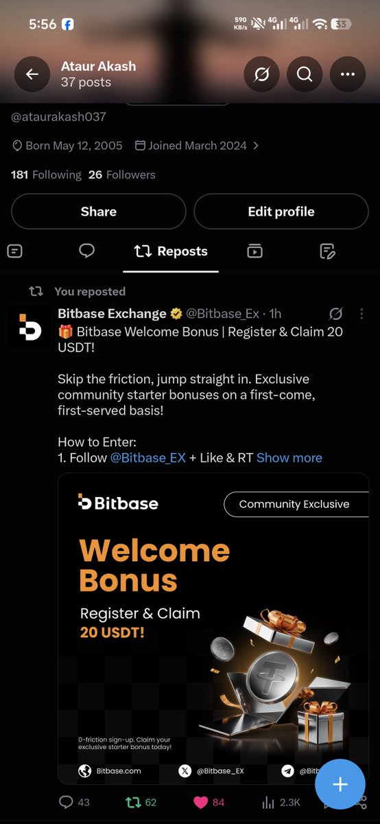 ataurakash037's tweet photo. @Bitbase_Ex Done 
UID : 2169453137
#BitbaseBonus https://t.co/mFN47cnc4f