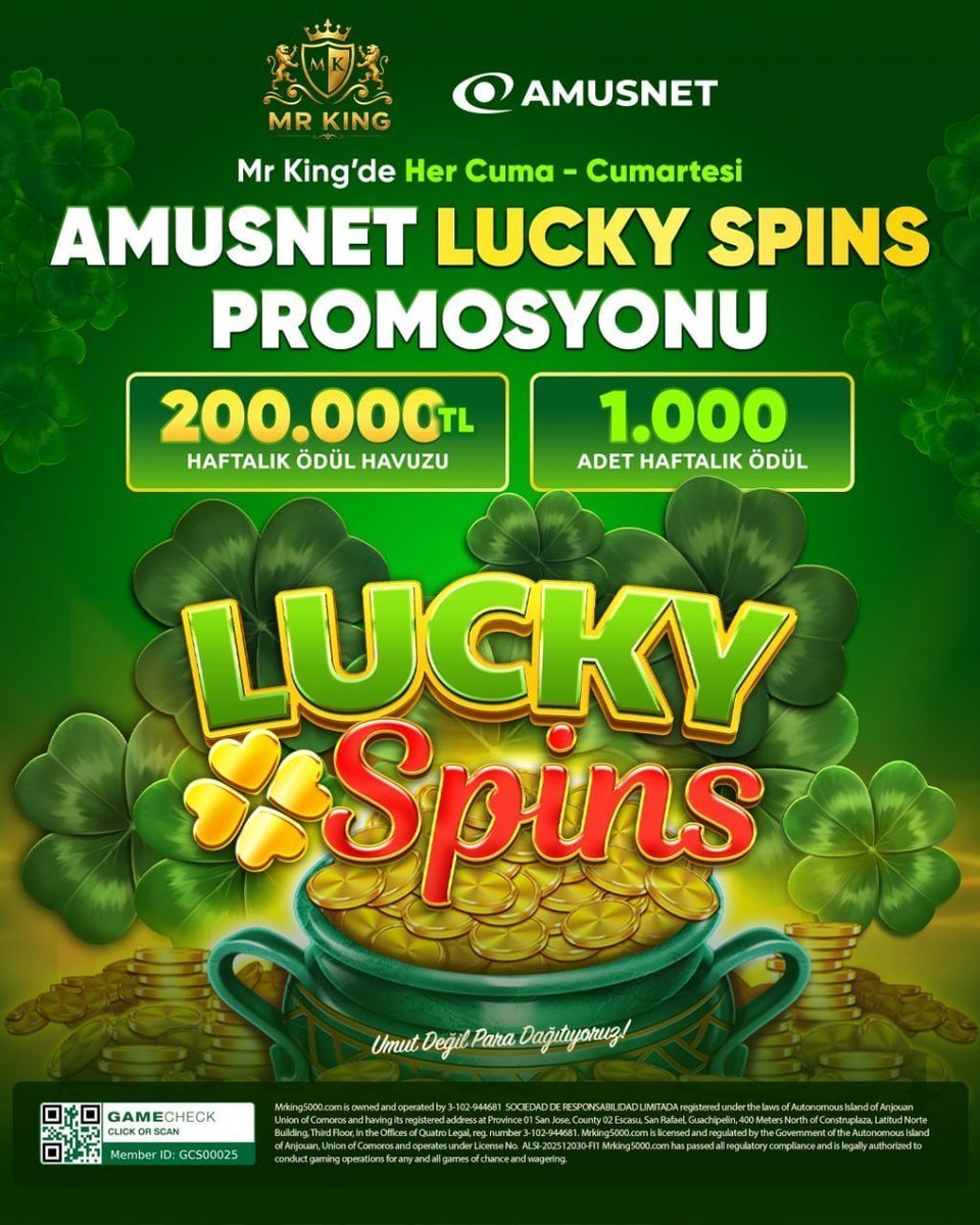 DuggyNiems's tweet photo. 🍀ŞANSIN YEŞİL IŞIK YAKTIĞI HAFTA SONU!💚

🎰AMUSNET LUCKY SPINS promosyonu MR KING’de her hafta ödül heyecanını zirveye taşıyor!

👉Hızlı Giriş Yap: https://t.co/IryNz6MdVg

#Mrking #MrkingGiriş https://t.co/r90oRWLHdk