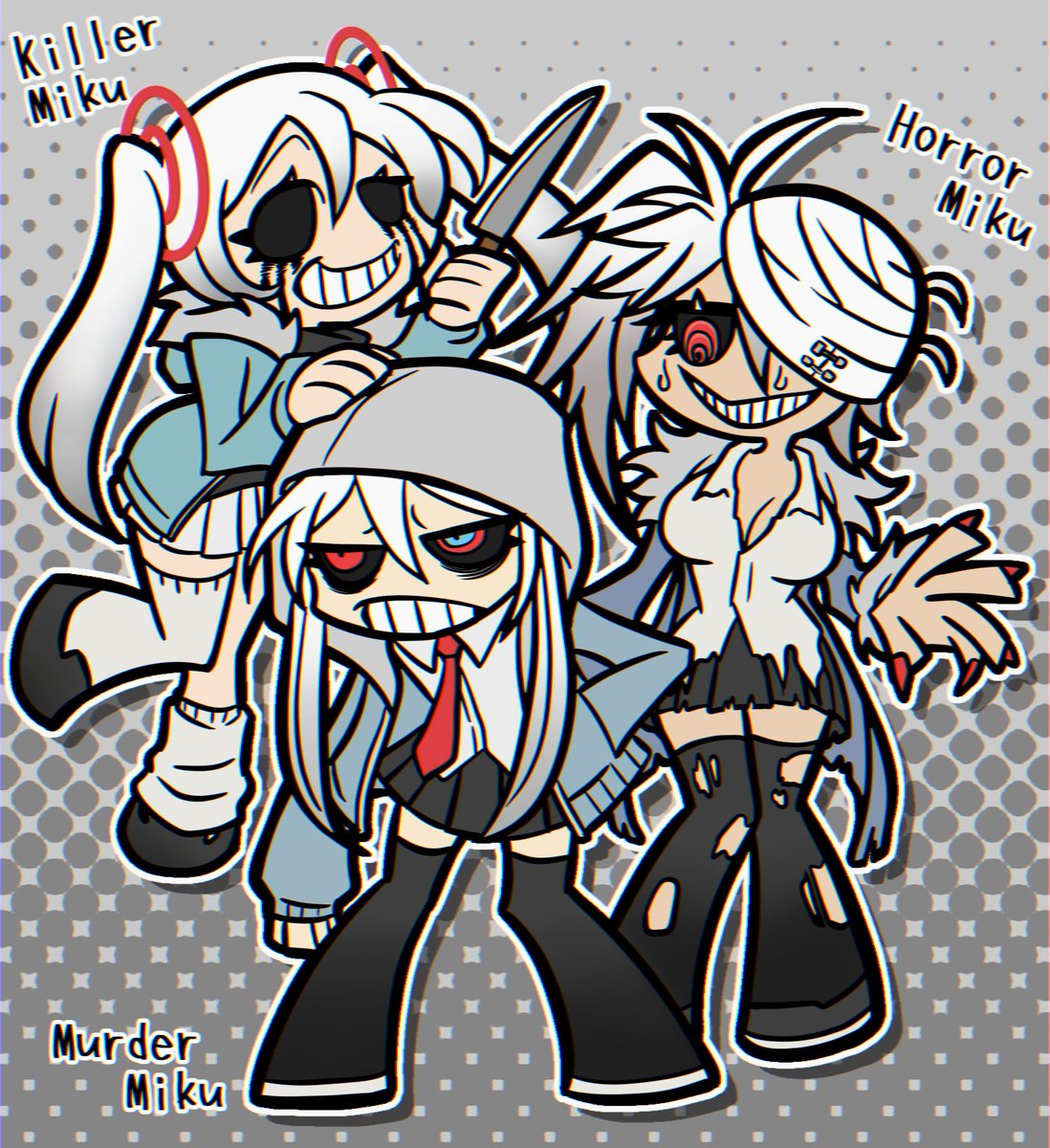 _yoha_11's tweet photo. 初音ミクのサンズ化、AUバージョン！
キラーミク🔪
マーダーミク🧣
ホラーミク🪓 https://t.co/GPXUcbgPl8