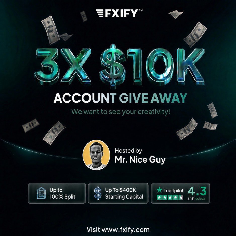 Usmanfx__'s tweet photo. 3 X $10K GIVEAWAY 🚨🚨
PROCEDURE:

Follow: @fxifycom || @Usmanfx__  || @FxifyDavid 

🔹Like &amp; Repost this Post. 
🔹Register and drop screenshots: https://t.co/uVqyugKs0N https://t.co/ZvDJe8gFxC