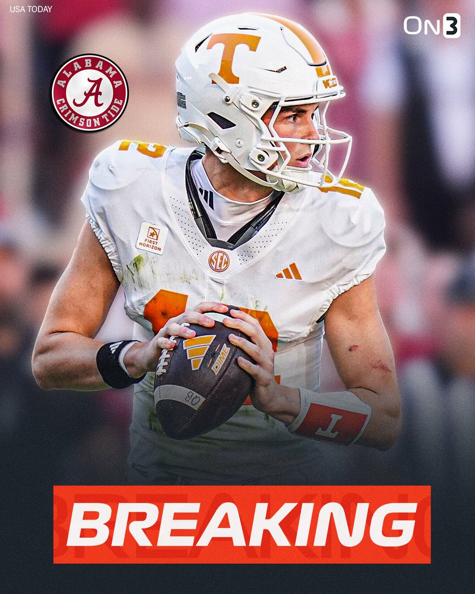On3's tweet photo. NEW: Tennessee is set to start QB George MacIntyre against Alabama on Saturday, @PeteNakos and @Clowfb report. 

https://t.co/uPkHSSqDCX