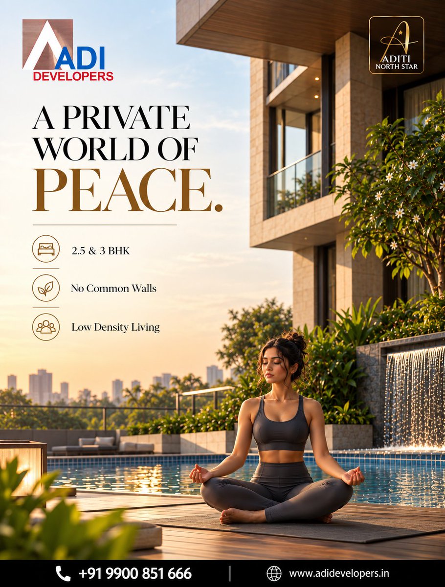 Aditinorthstar's tweet photo. Peace feels different when it has space of its own.

A private world of peace.
Meditation Zone | No Common Walls | Low-Density Living

2.5 &amp; 3 BHK

#AditiNorthStar #QuietLuxury https://t.co/17RJheGyxV