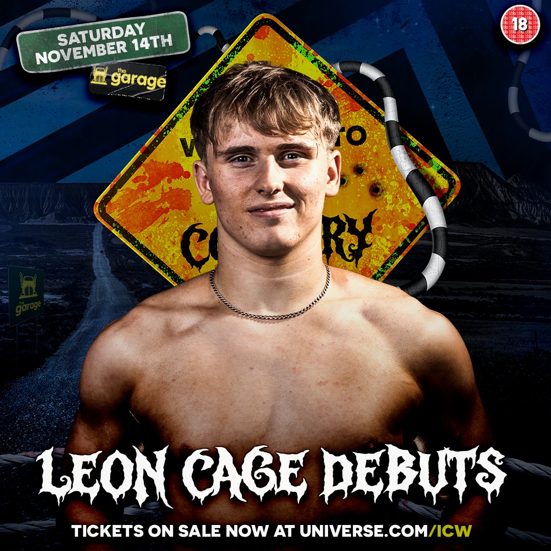 InsaneChampWres's tweet photo. 🚨HUGE ICW DEBUT🚨

Making his ICW debut at Welcome to Bat Country as part of F&amp;L Weekend, arguably one of the BEST Young Independent Talent in the World at just 19 Years Old, 'The Futurist' @LeonCage_  !

If you don't know... you will on November 14th! https://t.co/v3UKZGdi5w