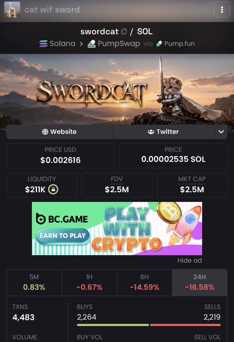 Leo_retardio's tweet photo. I rode dog wif hat from 100m to 4b and now I will ride cat wif sword from 2.5m to 4b. ⚔️ 

The cat will be next to the dog 

solana:5tCju6YNxHq5zrA6tGndr6F7TK42mpUFmeE31cSFpump https://t.co/p1cNzafToo