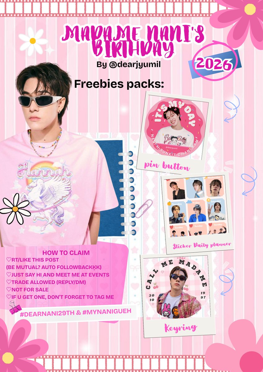 dearjyumil's tweet photo. 🌸Madame Ni's Birthday Freebies🌸
by @dearjyumil

Meet me @
🗓️ 31 Oktober 2026
📍 YELLOW TRUCK COFFEE & SPACE · Jl. Hang Tuah Raya No. 9, Jakarta Selatan
Event #DearNani29th

🗓️ 1 November 2026
📍 Riase Cafe — Cikini, Jakarta Pusat
 Event #MYNANIGUEH 

☘︎ RT & like this tweet
☘ Be Mutual (auto followback)
☘︎ Limited qty
☘︎ Trade allowed (Reply or DM)
☘︎ (Online freebies soon)
☘︎ if u get one, don't forget to tag me👍