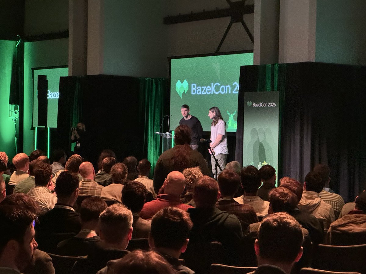 steeve's tweet photo. .@dzbarsky (OpenAI): “At super scale, everything breaks, except Bazel” https://t.co/kJFl7BufFt