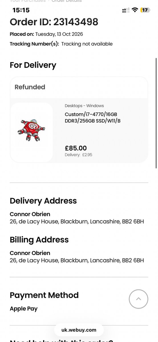 Connor1333901's tweet photo. @CeXSupport my order keeps changing I don’t know what’s happening 
Last night it said it was refunded but then this morning it says picking in progress https://t.co/g2oSEnjwm7