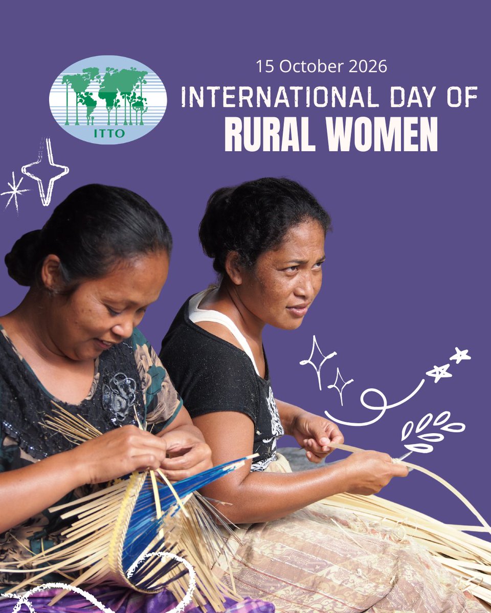 itto_sfm's tweet photo. 🌳 On International Day of #RuralWomen 2026, ITTO celebrates women's critical role in rural development.

With ITTO support, rural women’s ingenuity and skills are growing into stronger livelihoods and more sustainably managed forests.

🔗 Read more: https://t.co/aZ0AuVnBjc https://t.co/k1XjvbwZdR