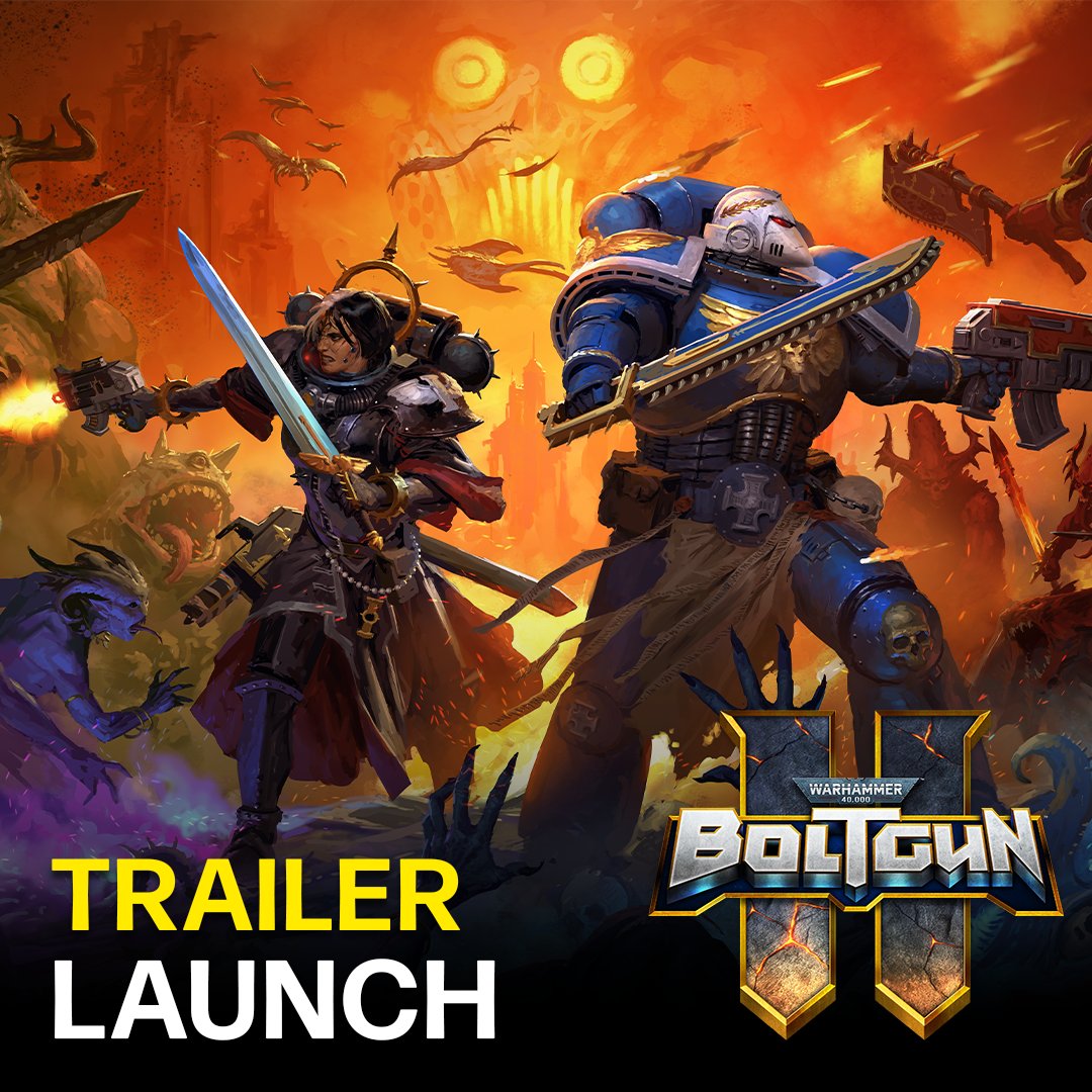 WH_JPN's tweet photo. 『Warhammer 40,000: Boltgun 2』が、PC（Steam）、PlayStation 5、Xbox Series X|S向けに、日本時間で本日発売！Nintendo Switch 2版も近日登場予定。

https://t.co/FvT5O8hXEN

#ウォーハンマー #Warhammer40k #Warhammer #BoltGun2 https://t.co/c8QnT1FHXV