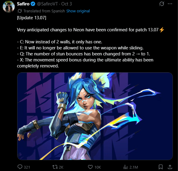 goosevalo's tweet photo. 😭everyone is falling for a fake nerf again

he did this 2 weeks ago w neon LMFAO https://t.co/uXs03yRwR2