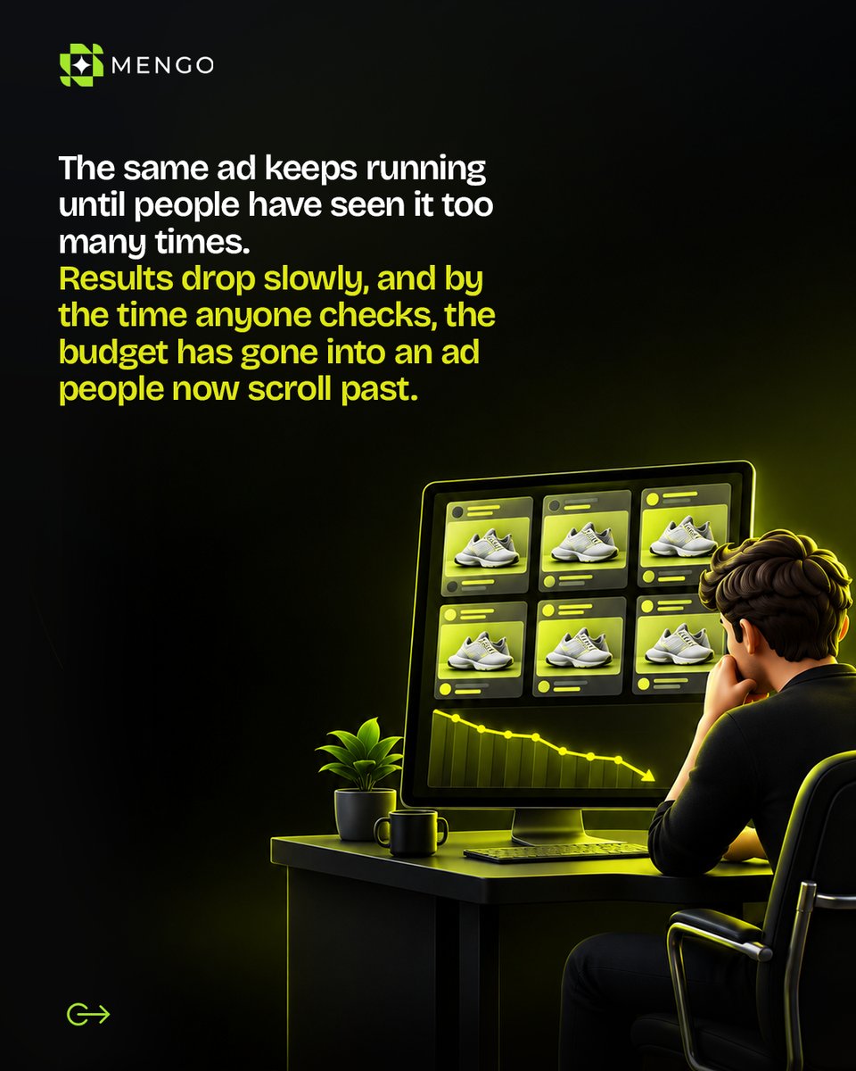 buildwithmengo's tweet photo. Your best ad doesn’t die overnight.

It fades, and your budget keeps paying for it.

Mengo gives you fresh angles and hooks from the same offer,

so your next ad is ready before the first one burns out. https://t.co/N6fa5Kl8I9