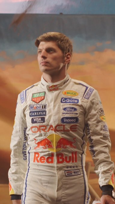formuLau16's tweet photo. Max Emilian Verstappen in white racing suits. that is the tweet https://t.co/osei5oJQnR