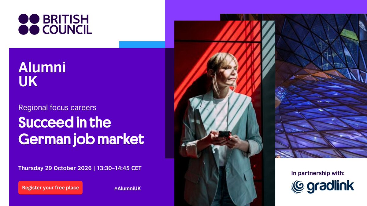 pkBritish's tweet photo. Interested in working in Germany? 🇩🇪 Join our #AlumniUK careers webinar to explore the German labour market, hear alumni experiences and learn about career opportunities, qualifications, and immigration routes.

📅 29 Oct | 12:30–13:45 GMT

🌟 Register: https://t.co/oZq8xGRpj2 https://t.co/ojP3ym5upu
